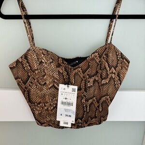 Corset snake top. Zara. Size small. New with tags